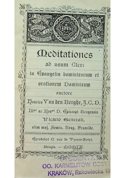 Meditationes ad usum Ckari 1909 r.