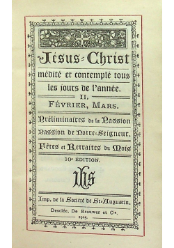 Jesus Christ medite et cintemple tous tes jours de lannee 1905 r.