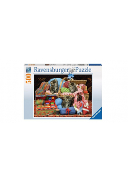 Puzzle 500 Słodkie koty w koszu