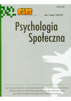 Psychologia społeczna t.7/2012