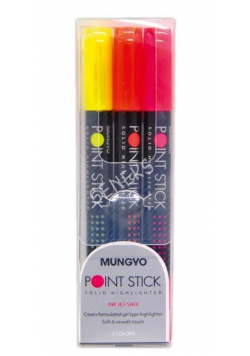 Zakreślacz Point Stick komplet 3 kolory  MUNGYO