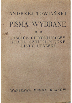 Pisma wybrane Towiańskiego Tom II 1920 r.