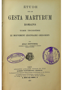 Edtude gesta martyrum romains 1907 r