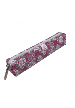 Piórnik mini prostokąt Paisley fuksja złota PPM-56