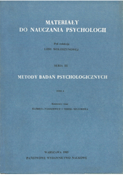 Metody badań psychologicznych Tom 4