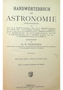 Handworterbuch der Astronomie 1901 r.