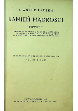 Kamień mądrości, 1925 r.