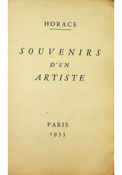Souvenirs d un Artiste 1933 r.
