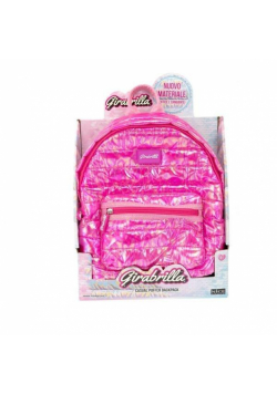 Plecak puff ciemno różowy 22cm