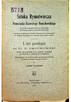 Sztuka rymotwórcza Franciszka Ksawerego Dmochowskiego 1910r