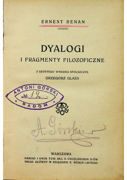 Dyalogi i fragmenty filozoficzne 1913 r.