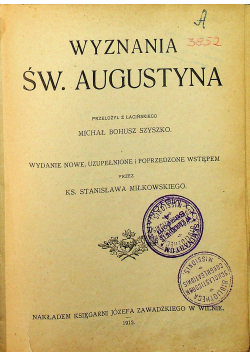 Wyznania Św Augustyna 1912 r