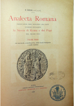 Analecta Romana Tom I 1899 r.