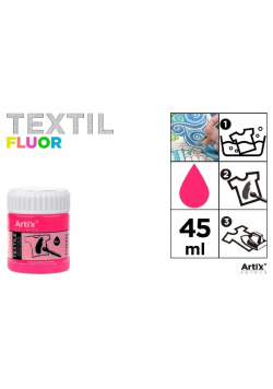 Farba do tkanin 45ml fluor różowa (6szt)
