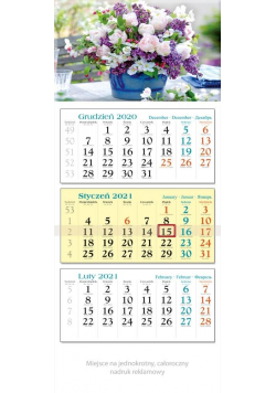 Kalendarz 2021 Trójdzielny Bukiet KT11