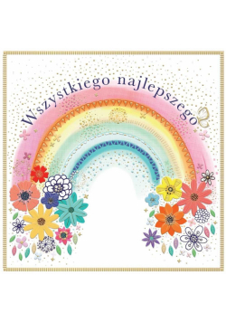 Karnet KW Urodziny - Tęcza z kwiatami