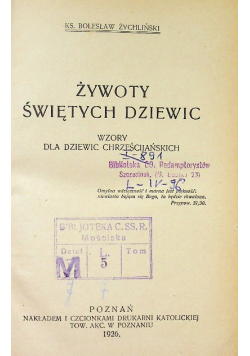 Żywoty świętych dziewic 1926 r.