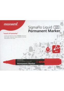 Marker permanentny Monami SigmaFlo 120 czerwony 12 sztuk