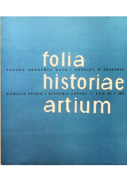 Folia historiae artium Tom XX
