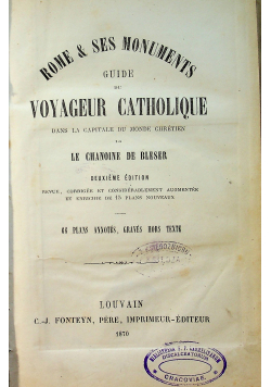 Guid du Voyageur catholique 1870 r.