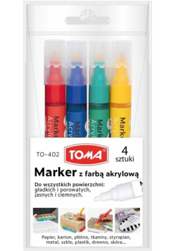 Marker akrylowy okrągła końcówka 2,5mm 4kol