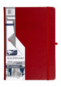 Kalendarz 2026 B5 tygodniowy Jazz czerwony