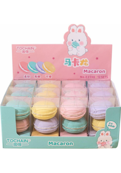 Gumka do ołówka Macaron 2szt mix
