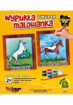 Wypukła malowanka Konie - Lipicański + American