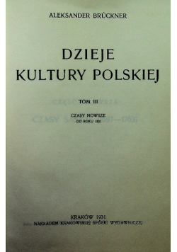 Dzieje kultury polskiej Tom 3