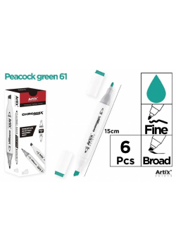 Marker Chromax z 2 końcówk peacock green 61 (6szt)
