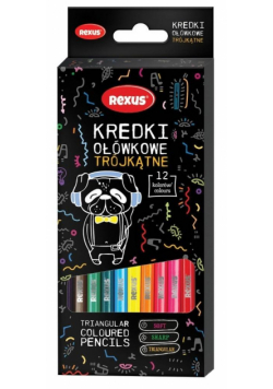 Kredki ołówkowe trójkątne 12kolorów