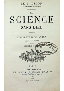 La Science sans dieu 1879 r.