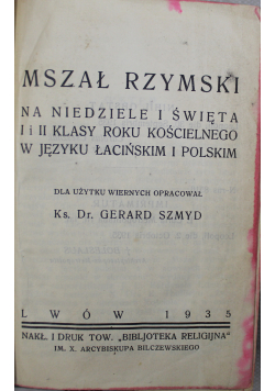 Mszał Rzymski 1935 r