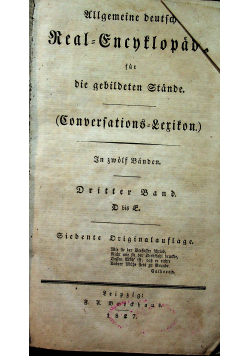 Allgemeine Deutsche Real Encyklopedie 1827 r.