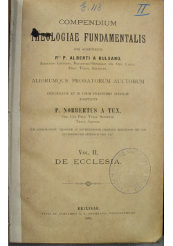Compedium theologiae fundametalis vol II 1891 r.