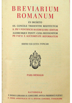 Breviarium Romanum Pars Hiemalis 1949 r.