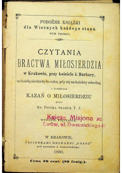 Czytania Bractwa Miłosierdzia 1880 r
