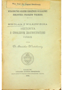 Historya o chwalebnym Zmartwychwstaniu Pańskim 1893 r.