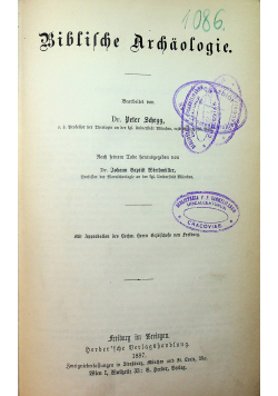 Biblische Archaologie 1887 r