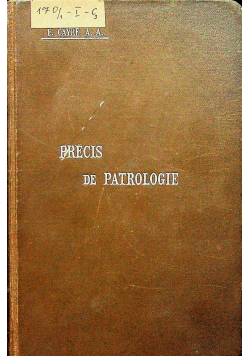 Precis de Patrologie 1931r.