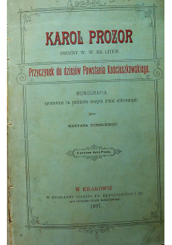 Karol Prozor przyczynek do dziejów Powstania Kościuszkowskiego 1897 r.
