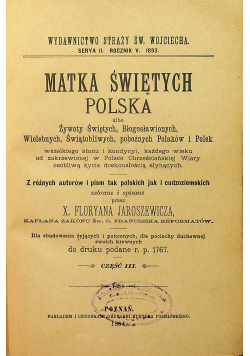 Matka Świętych Polska Cz III i IV 1896 r.