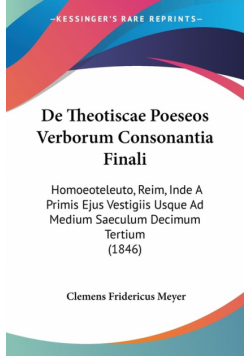 De Theotiscae Poeseos Verborum Consonantia Finali