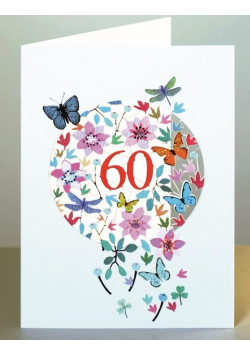 Karnet F60 wycinany + koperta Urodziny 60
