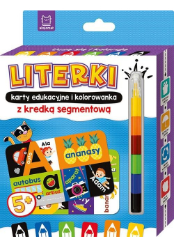 LITERKI karty edukacyjne i kolorowanka z kredką segmentową. Uczę się i koloruję 5+