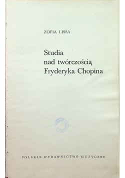 Studia nad twórczością Fryderyka Chopina