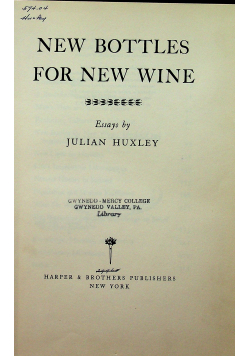 New bottles for new wine