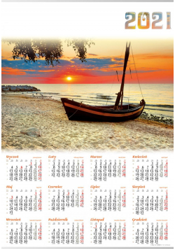 Kalendarz 2021 Jednoplanszowy Plaża