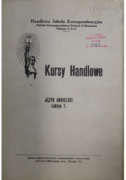 Kursy handlowe język angielski Lekcya 7 1920 r.