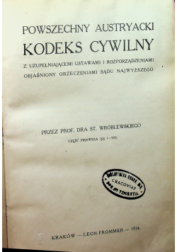 Powszechny austryacki kodeks cywilny 1914 r